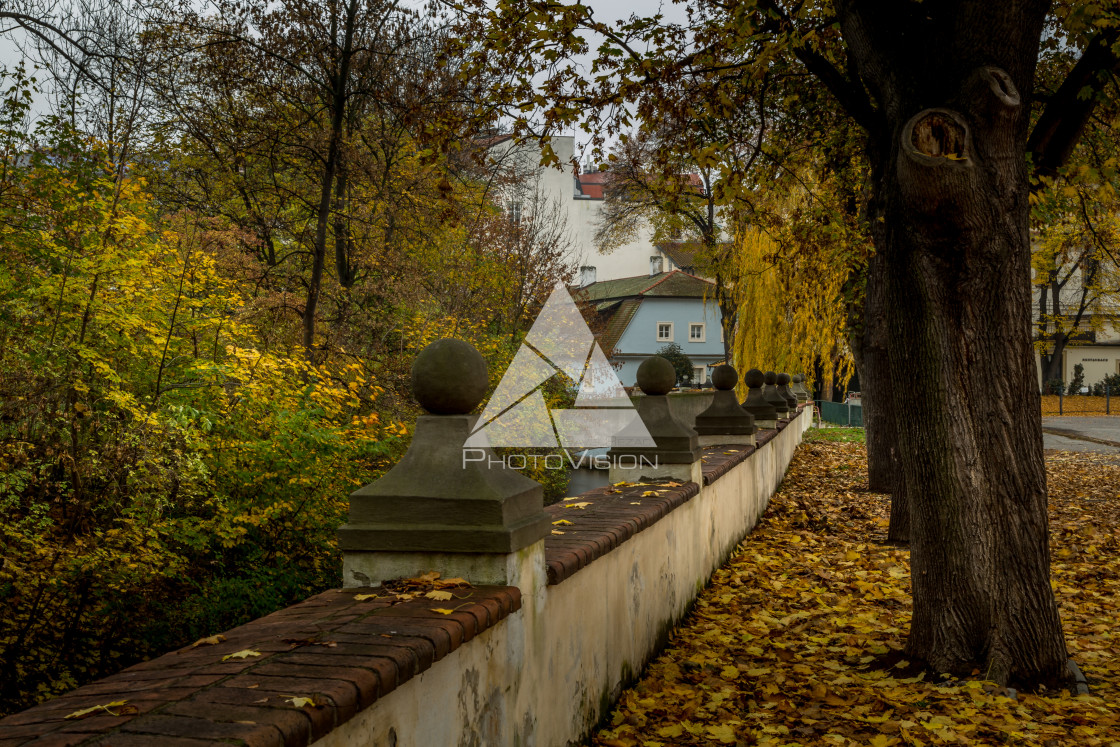 "Autumn morning on the Prague island of Kampa" stock image