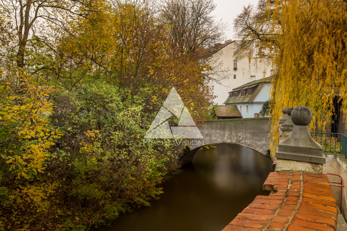 "Autumn morning on the Prague island of Kampa" stock image