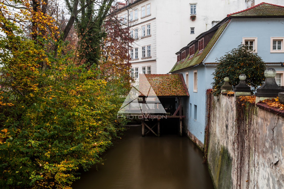 "Autumn morning on the Prague island of Kampa" stock image