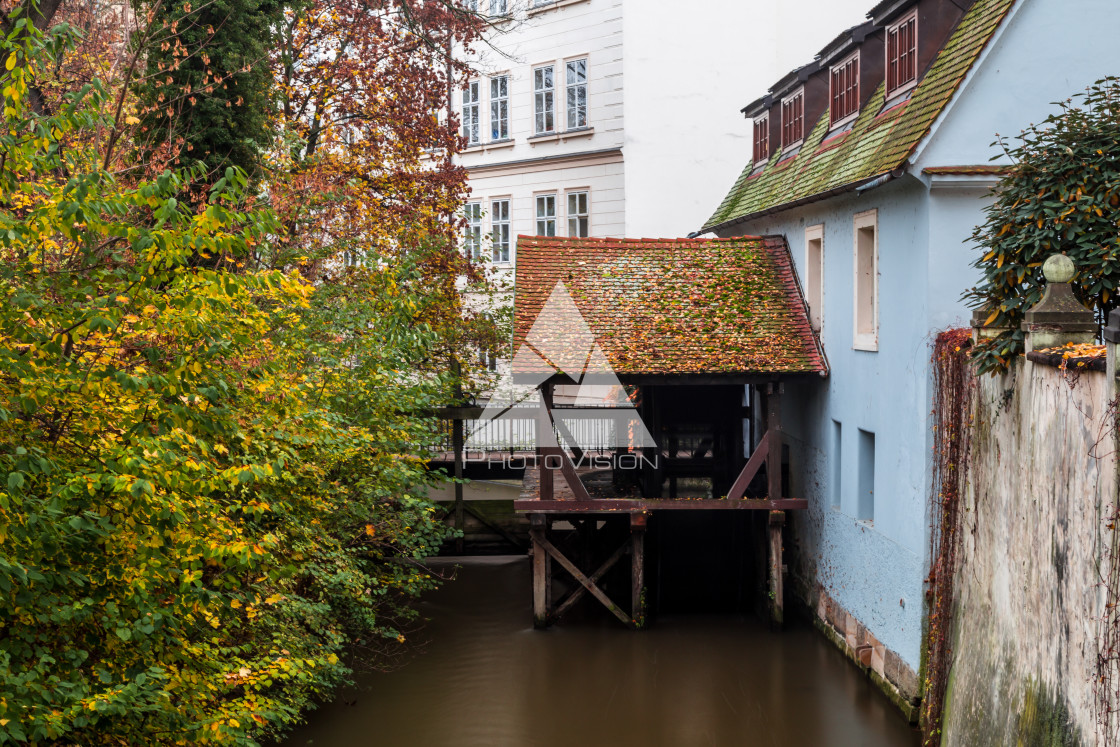 "Autumn morning on the Prague island of Kampa" stock image