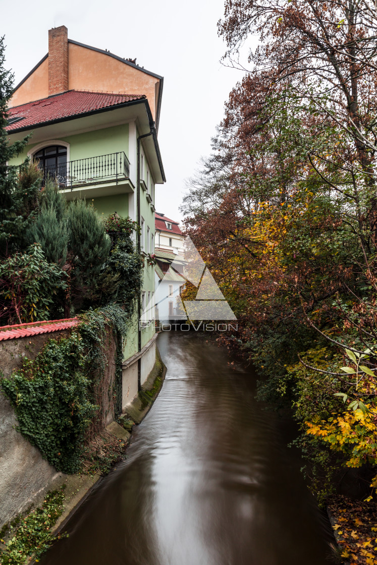 "Autumn morning on the Prague island of Kampa" stock image