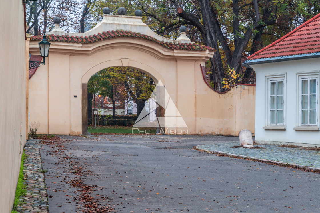 "Autumn morning on the Prague island of Kampa" stock image