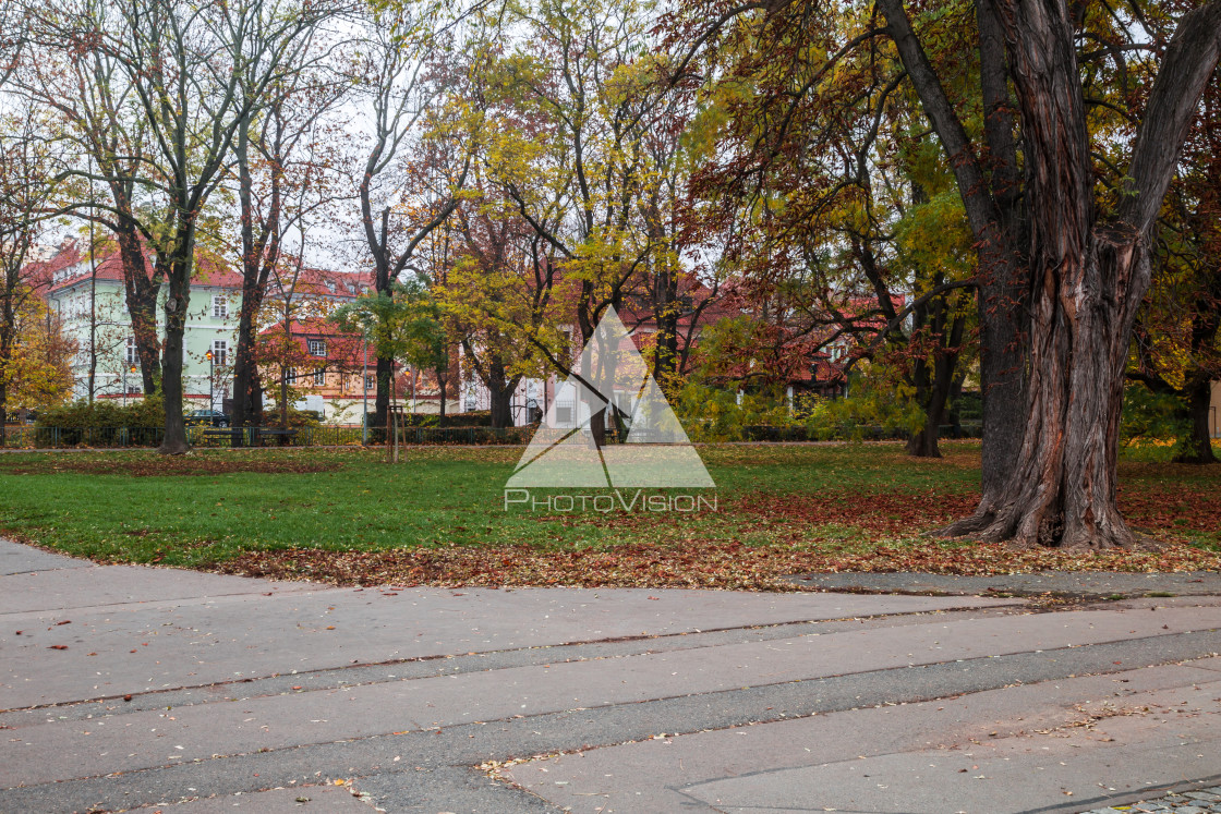 "Autumn morning on the Prague island of Kampa" stock image