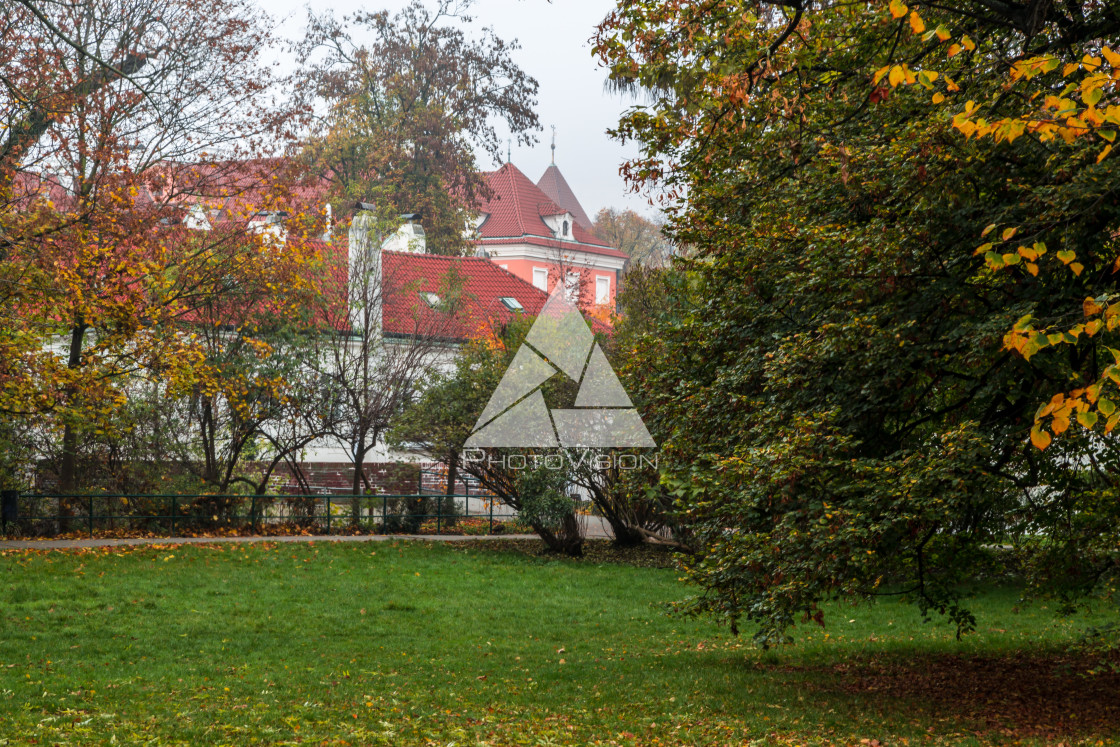 "Autumn morning on the Prague island of Kampa" stock image