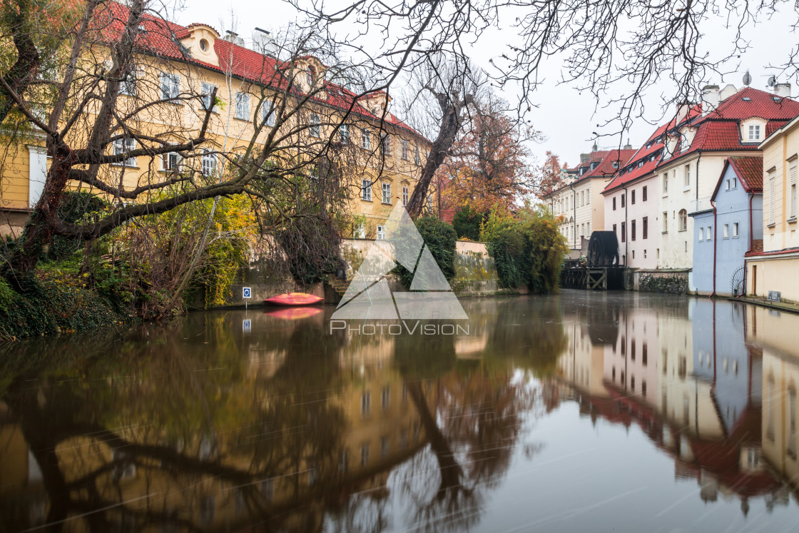 "Autumn morning on the Prague island of Kampa" stock image