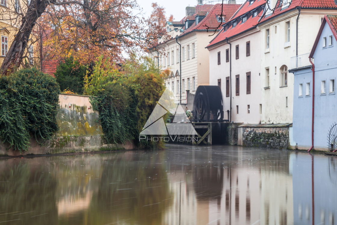 "Autumn morning on the Prague island of Kampa" stock image