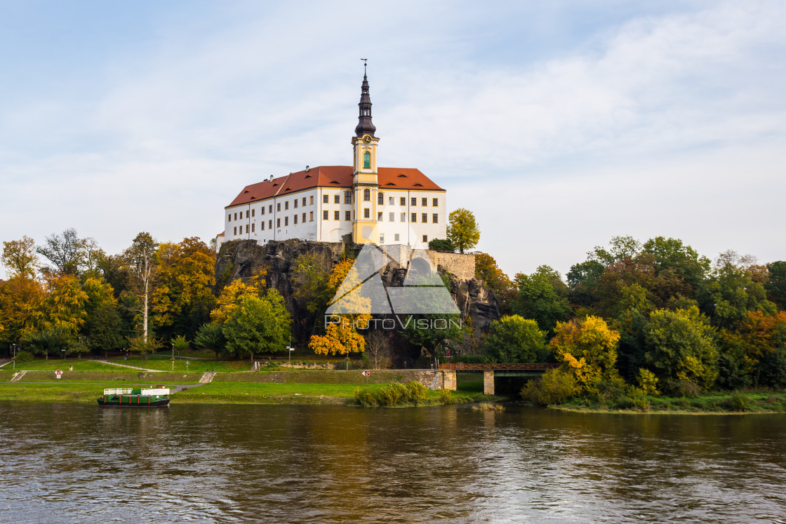 "View on Decin castle" stock image