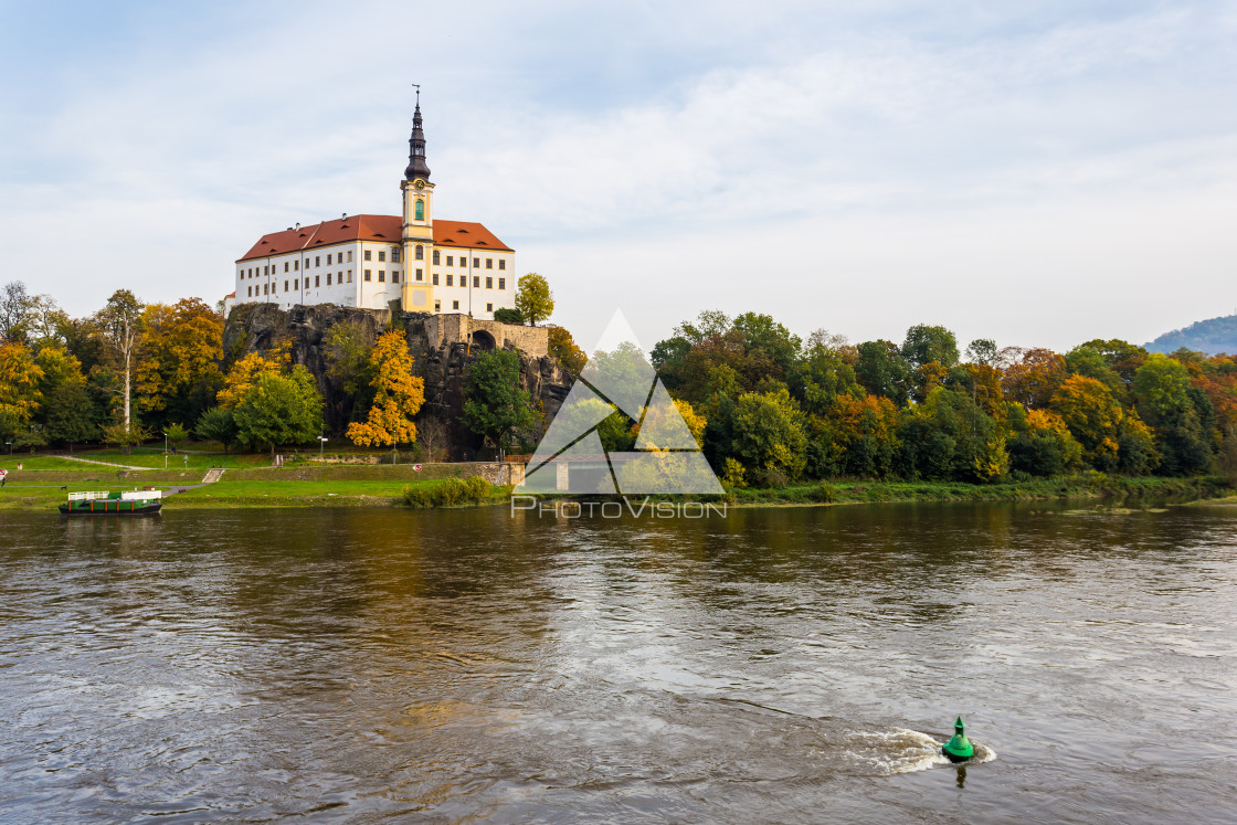 "Autumn foggy landscape" stock image