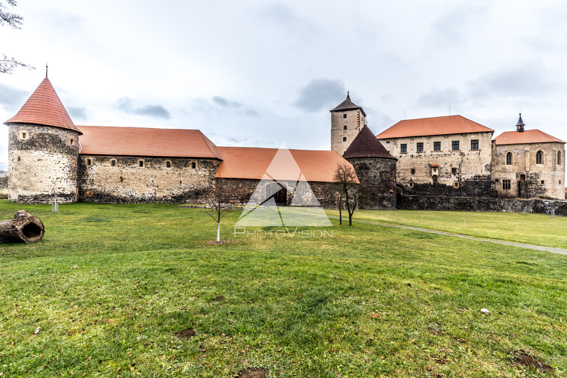 "Medieval castle with water canals" stock image