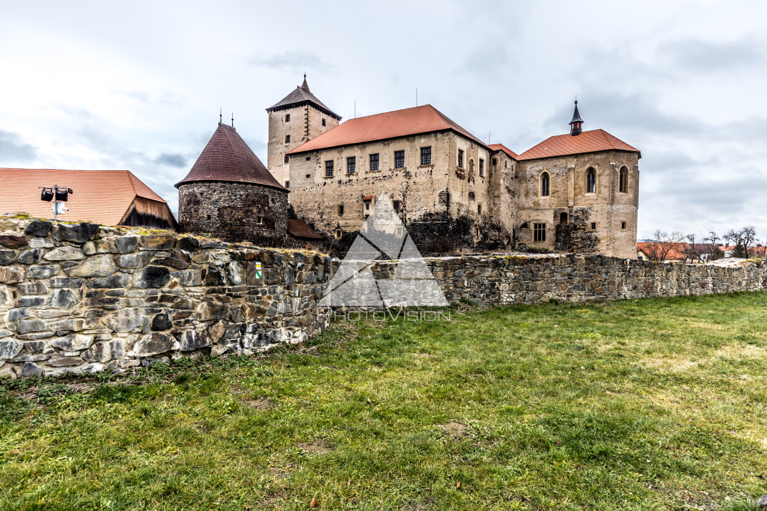 "Medieval castle with water canals" stock image