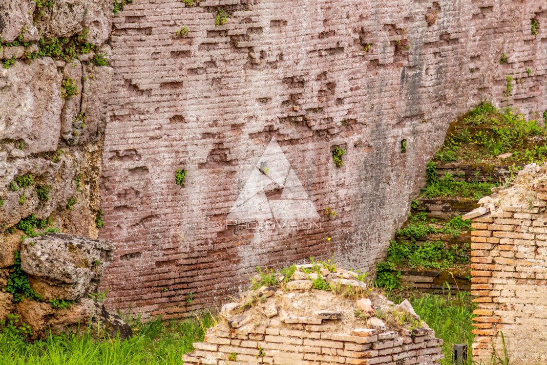 "Ruin of a Greek temple at Paestum Italy" stock image