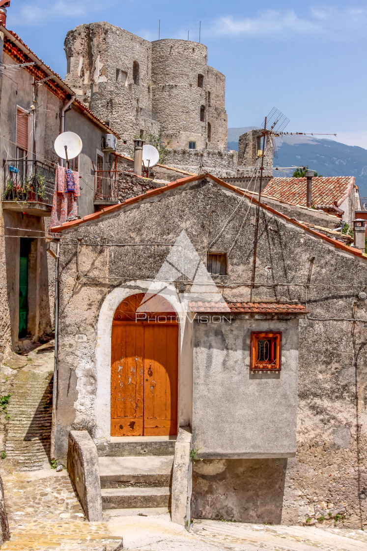 "Ruins of the Norman Swabian Castle in Morano Calabro" stock image