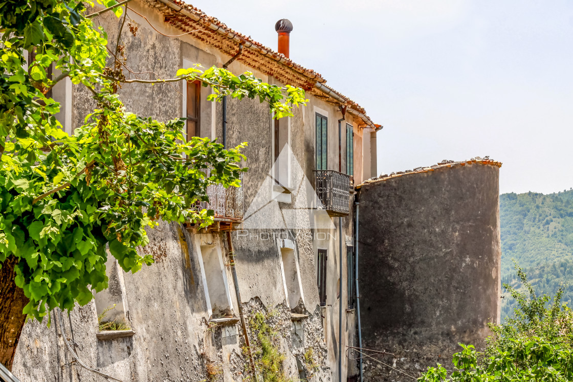 "Typical narrow street in Morano Calabro" stock image