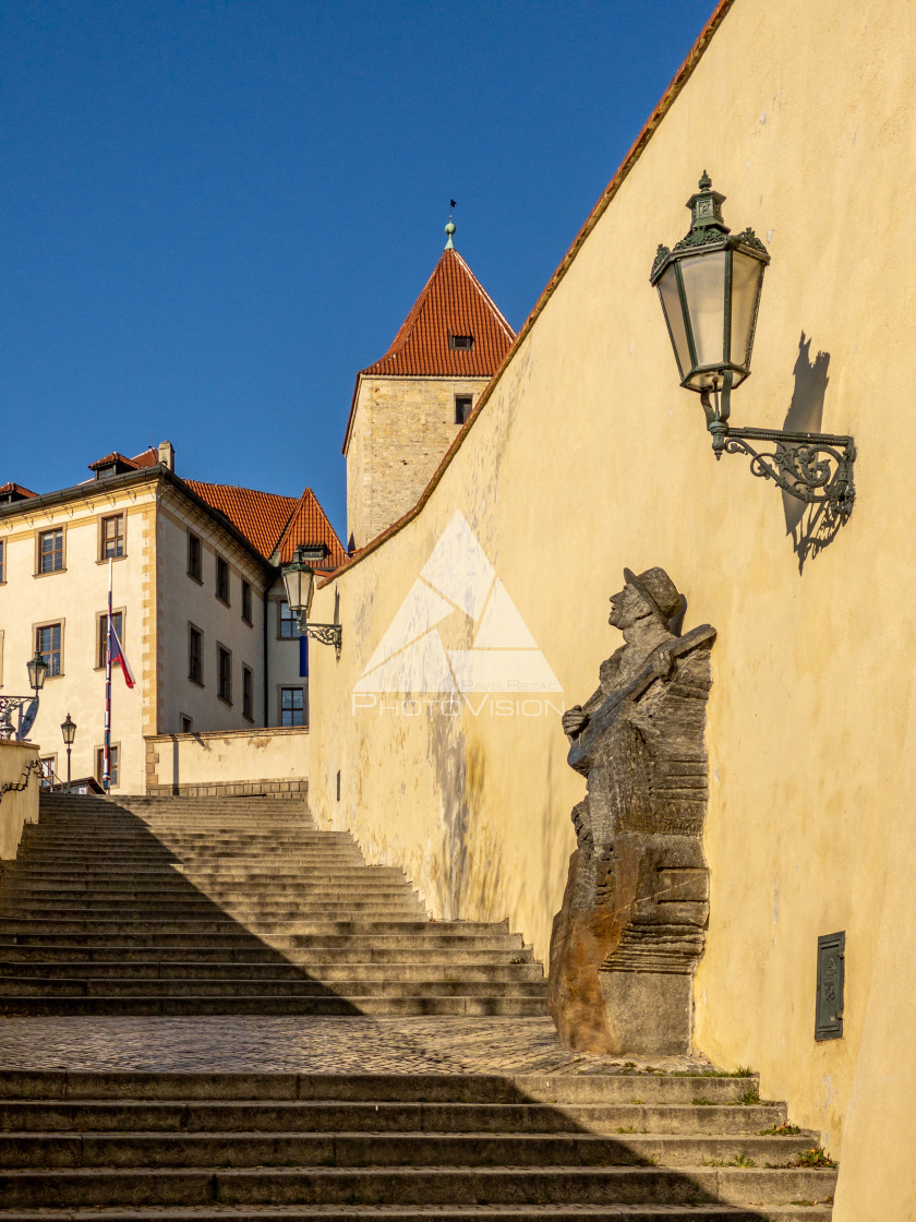 "Prague Castle in the spring morning sun" stock image