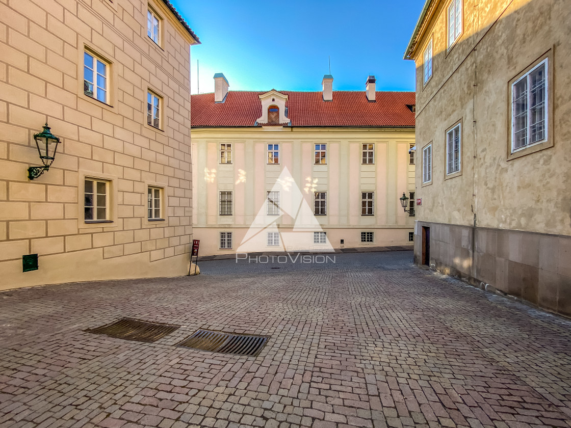 "Prague Castle in the spring morning sun" stock image