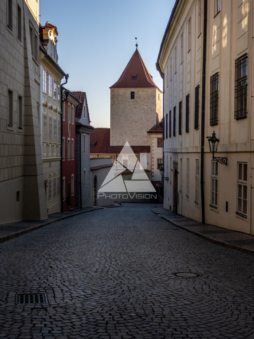 "Prague Castle in the spring morning sun" stock image