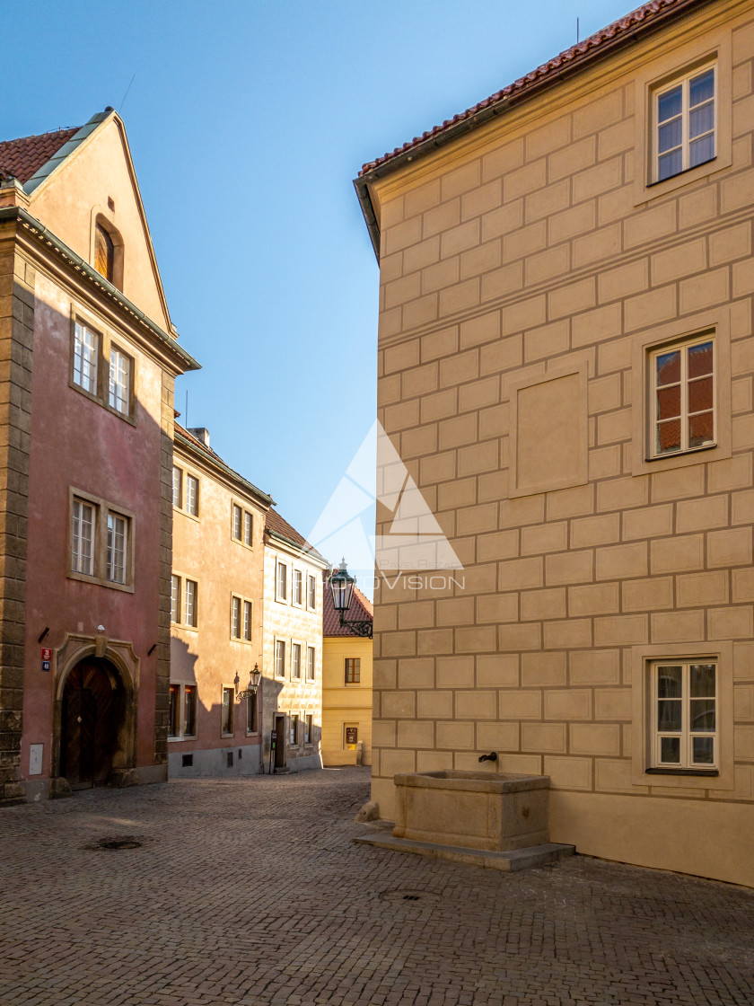 "Prague Castle in the spring morning sun" stock image