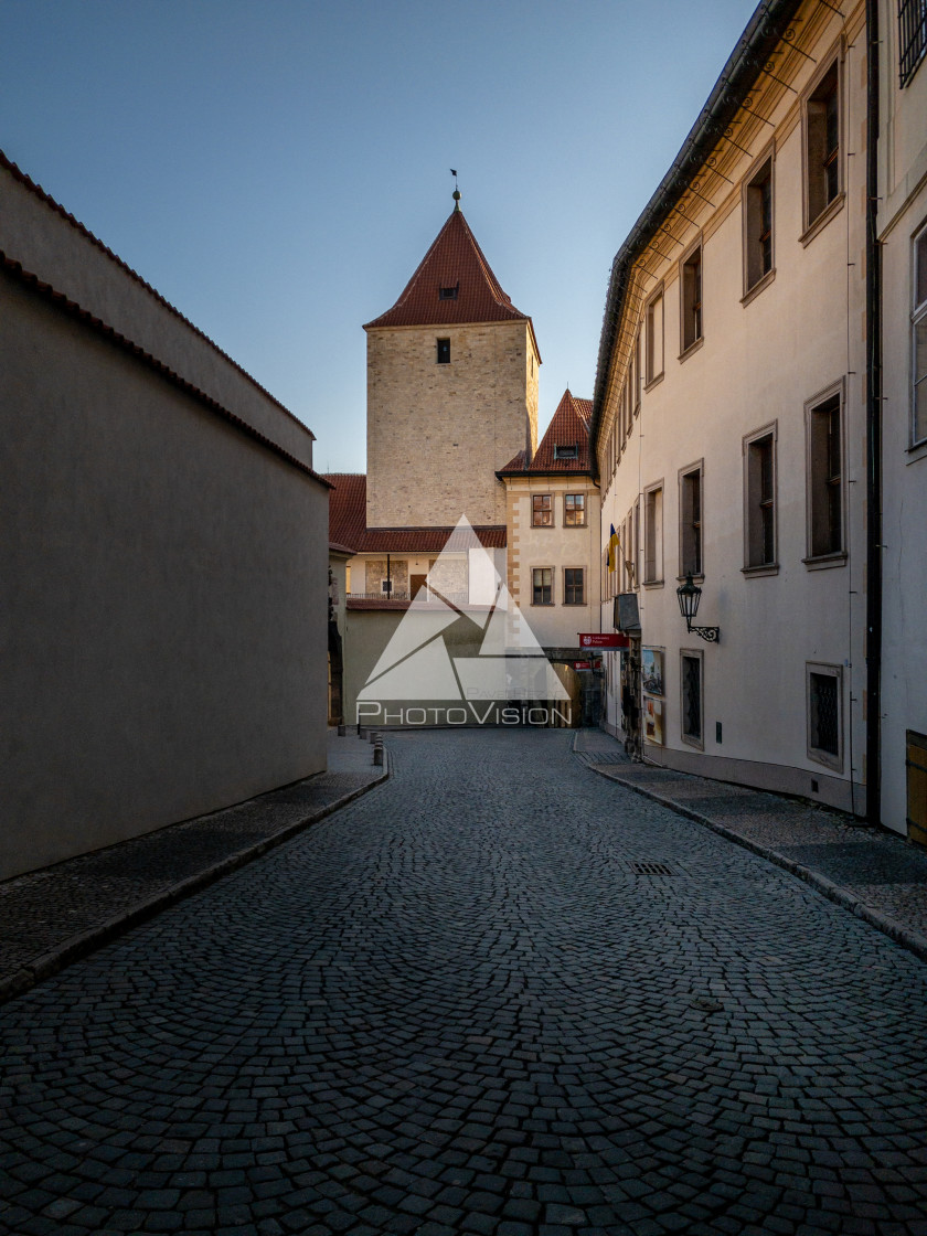 "Prague Castle in the spring morning sun" stock image