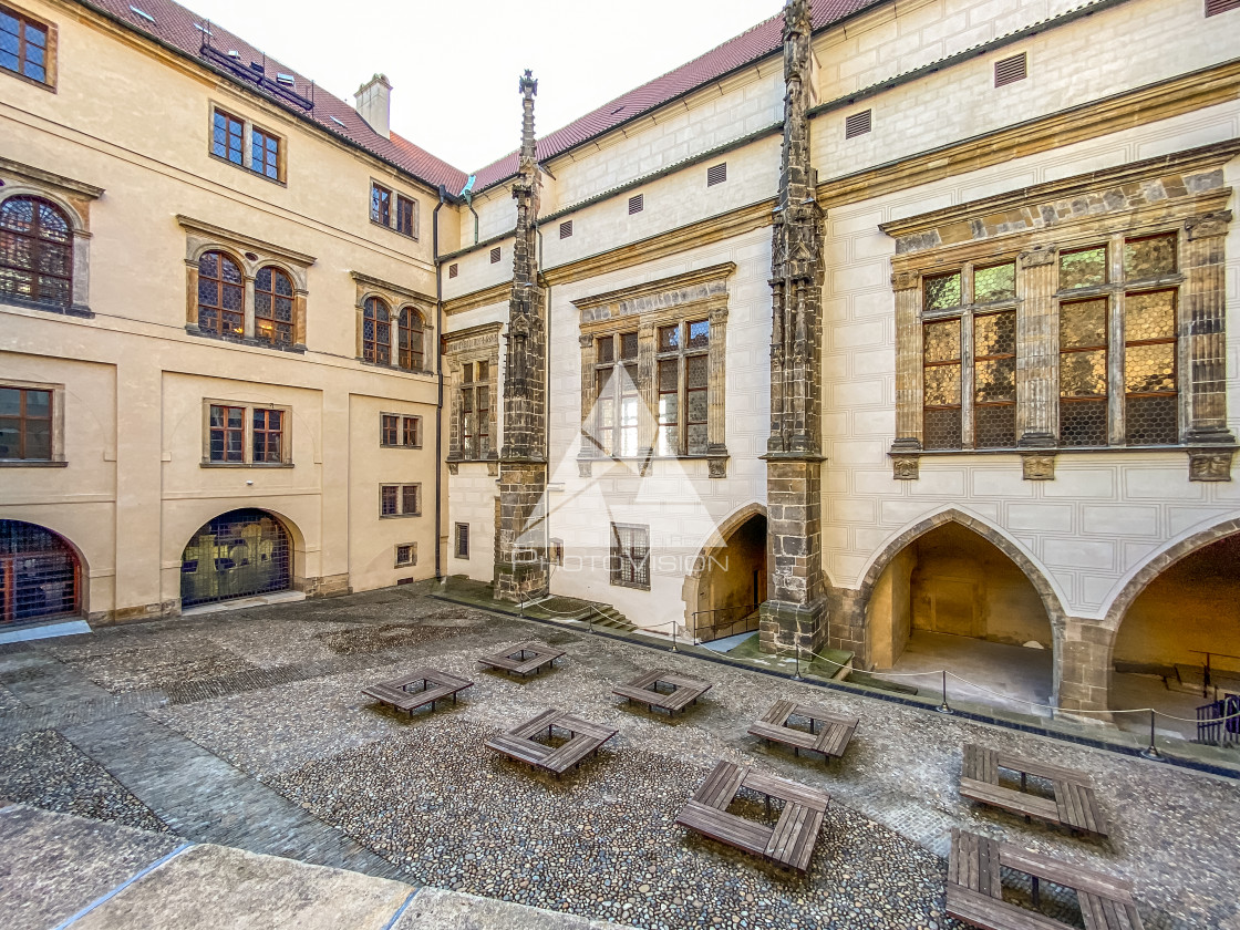 "Prague Castle in the spring morning sun" stock image