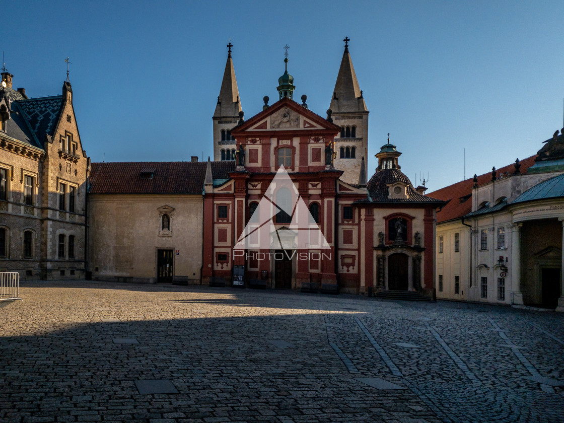 "Prague Castle in the spring morning sun" stock image