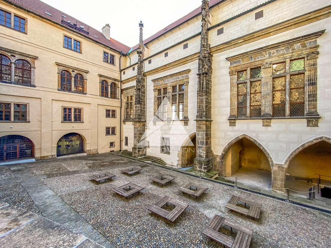 "Prague Castle in the spring morning sun" stock image