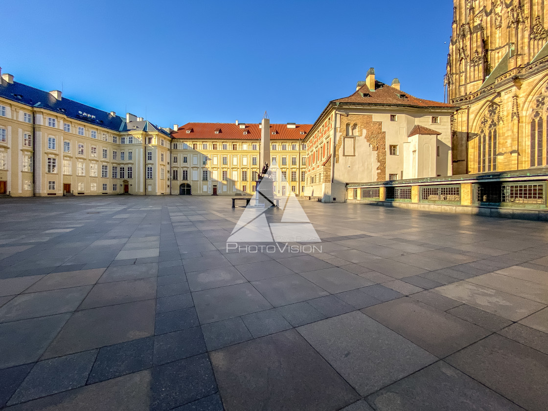 "Prague Castle in the spring morning sun" stock image