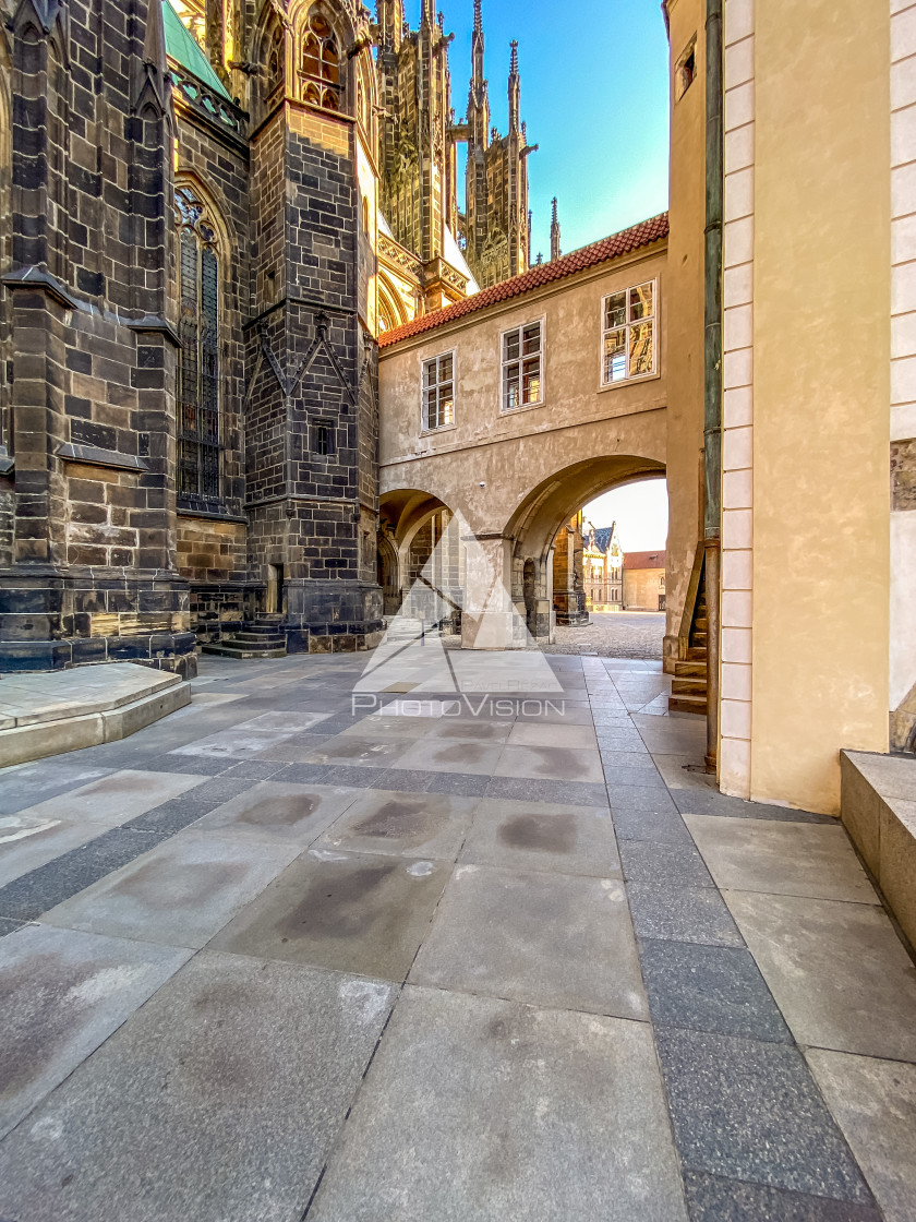 "Prague Castle in the spring morning sun" stock image