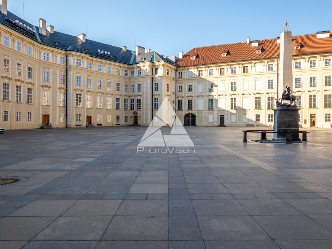 "Prague Castle in the spring morning sun" stock image