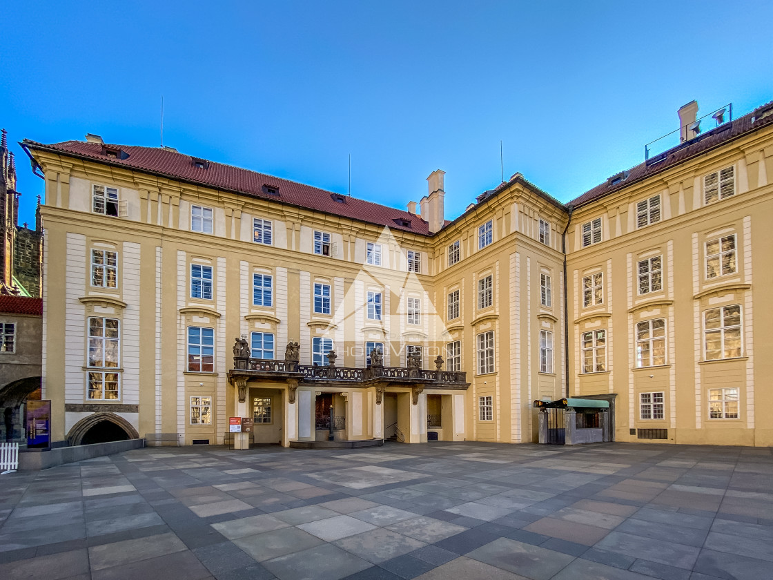 "Prague Castle in the spring morning sun" stock image