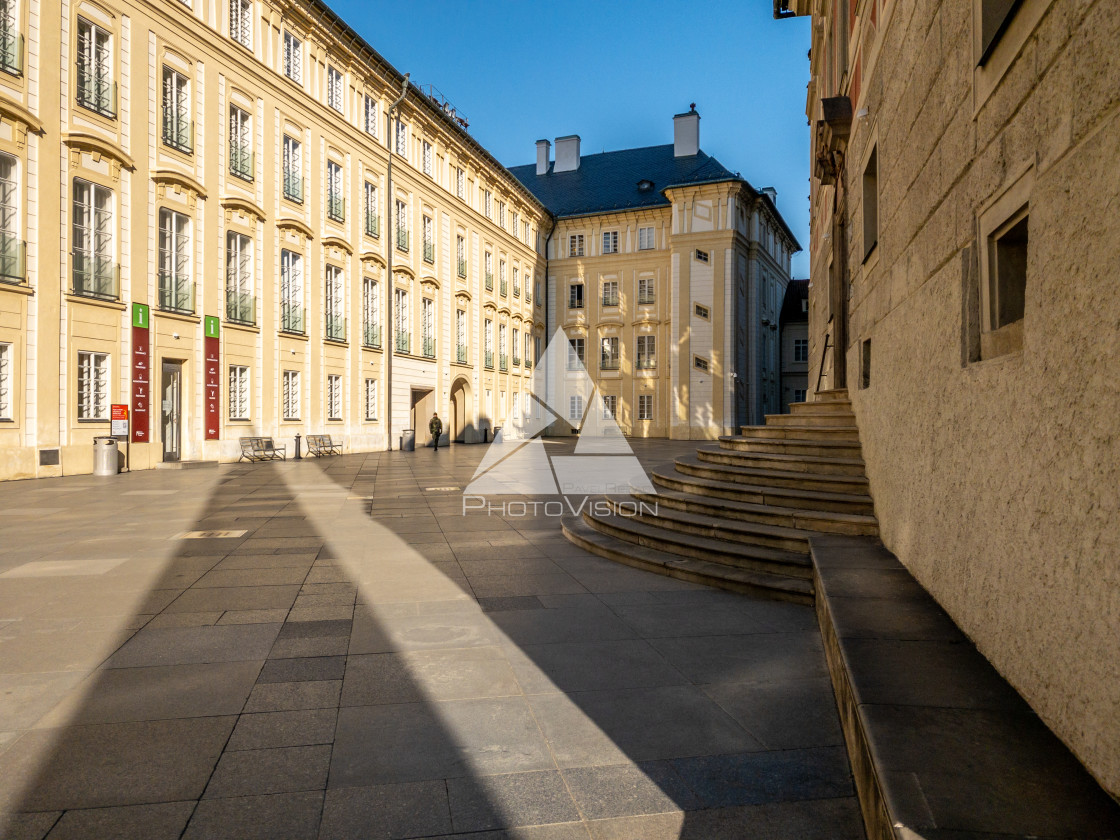 "Prague Castle in the spring morning sun" stock image