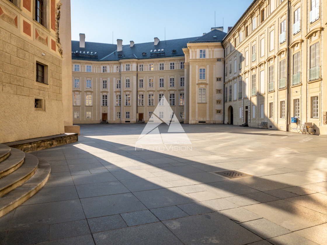 "Prague Castle in the spring morning sun" stock image