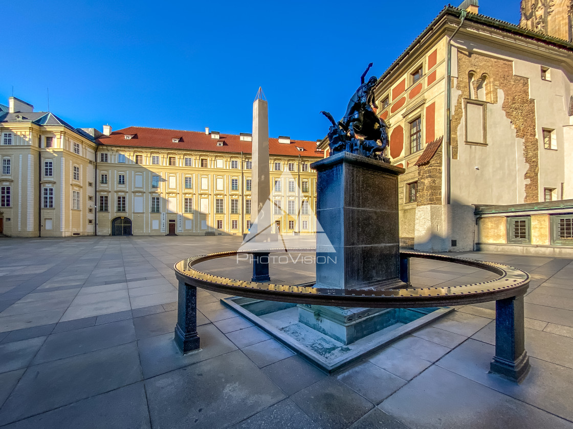 "Prague Castle in the spring morning sun" stock image