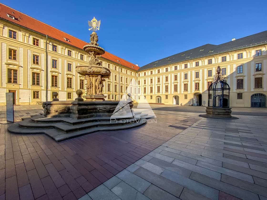 "Prague Castle in the spring morning sun" stock image