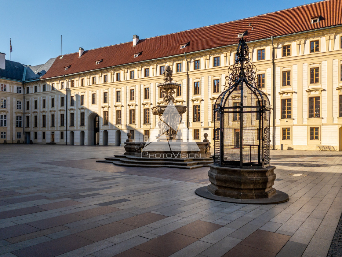 "Prague Castle in the spring morning sun" stock image