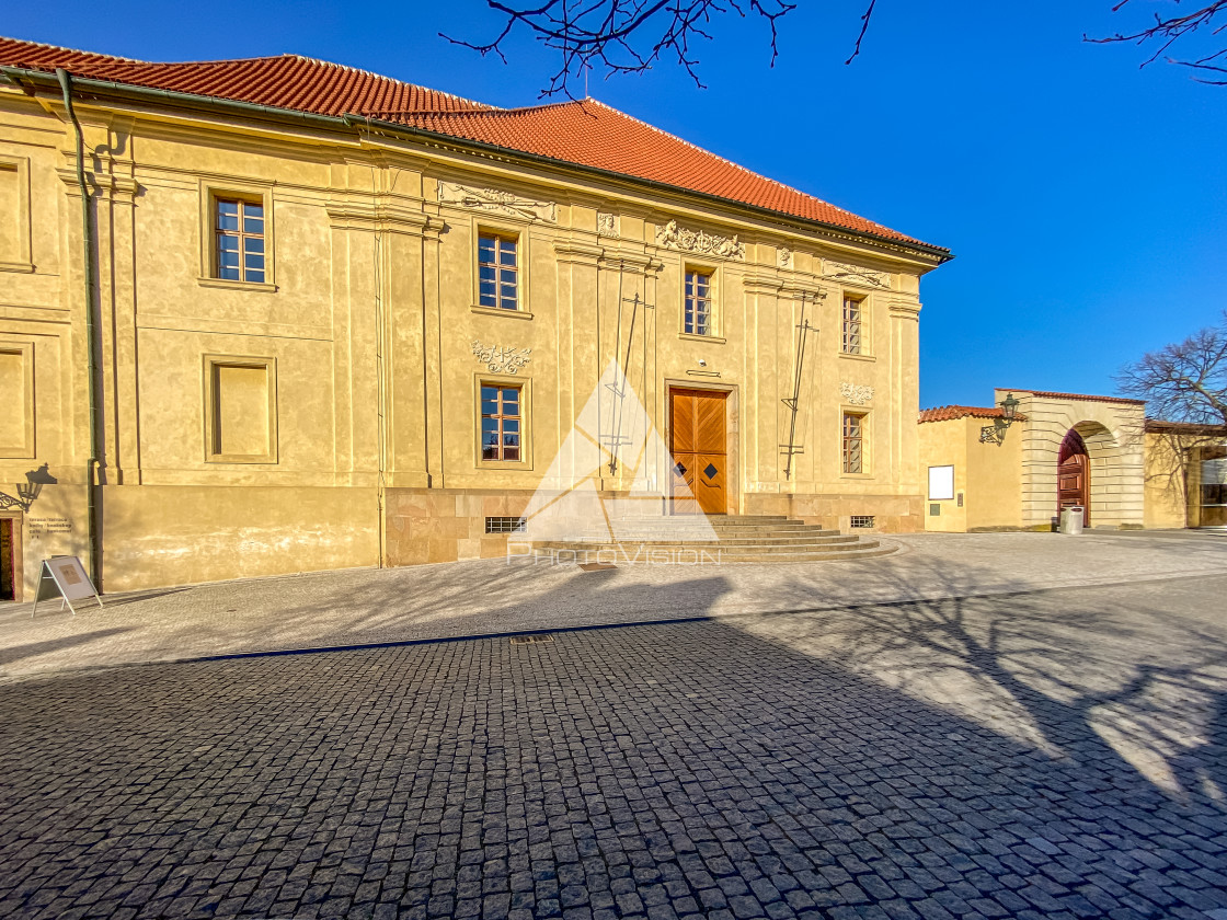 "Prague Castle in the spring morning sun" stock image