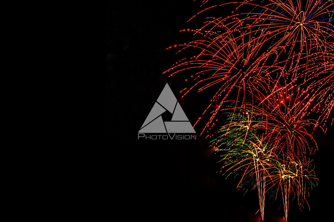 "Fireworks on a black background" stock image