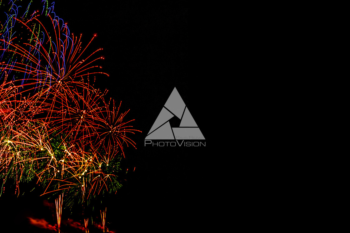 "Fireworks on a black background" stock image