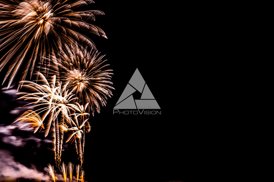 "Fireworks on a black background" stock image