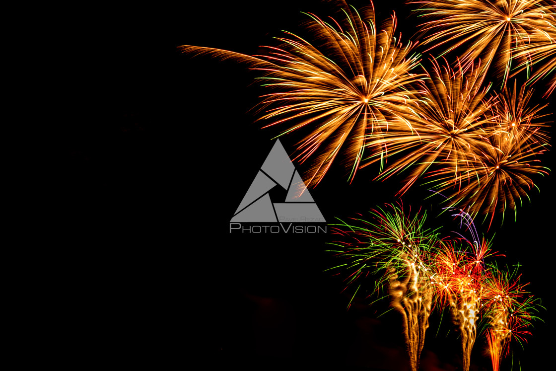 "Fireworks on a black background" stock image