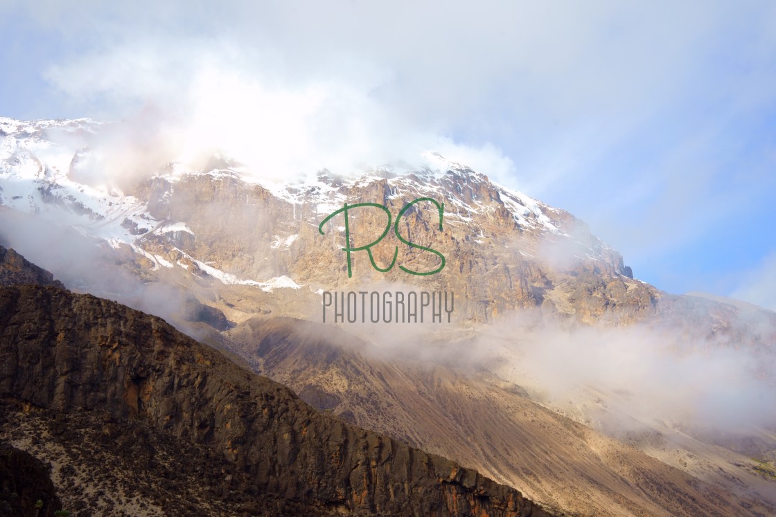 "Clouds Over a Mountain" stock image