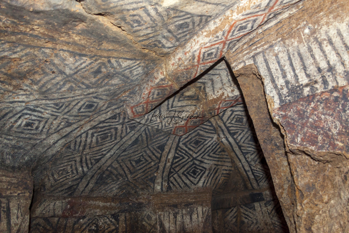 "0764 - Colombia (Alto de Segovia): dome-shaped ceiling of a hypogaeum burial place" stock image