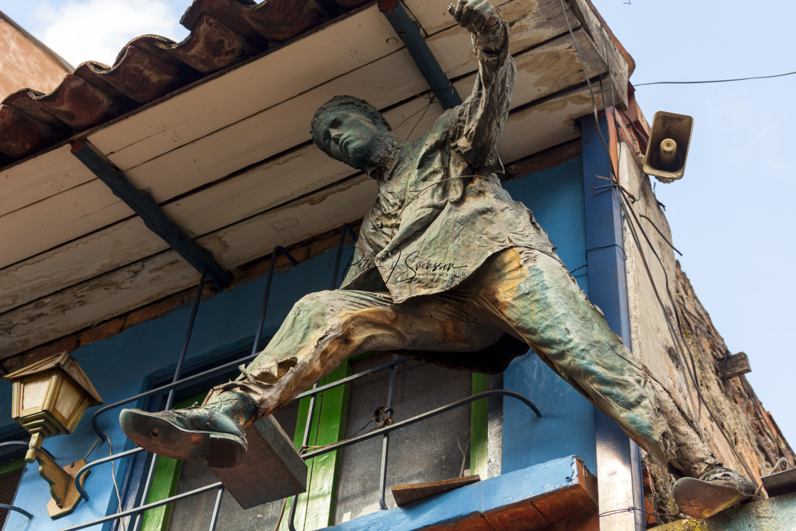 "0008 - Colombia, Bogotá: La Candelaria - balcony jumper" stock image