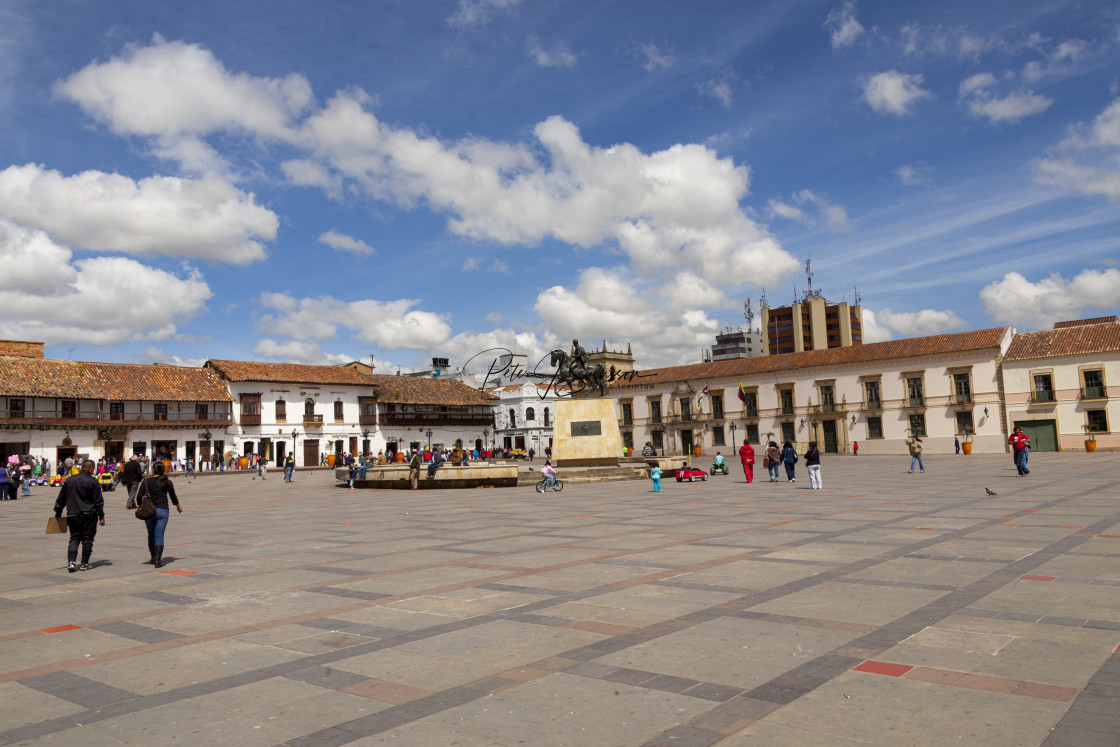 "0166 - Colombia, Tunja - Plaza de Bolivar" stock image