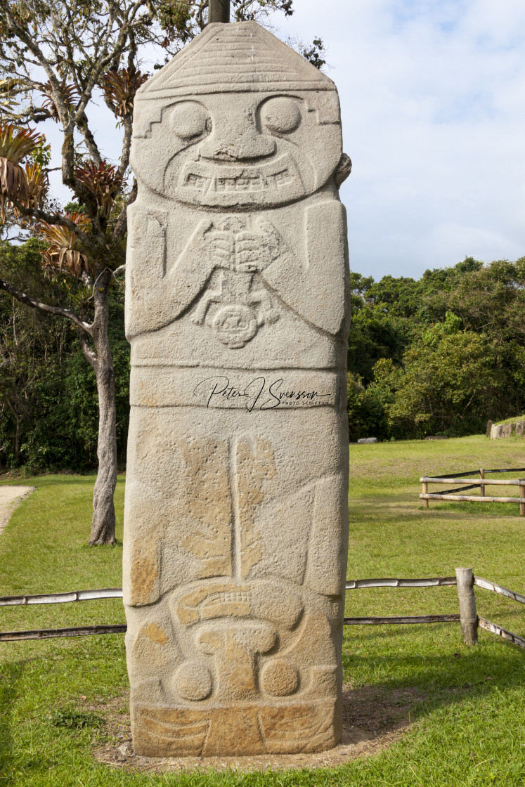 "0905 - Colombia, San Agustin, Parque Arquéologico: Mesitas - B, the priest or the midwife" stock image