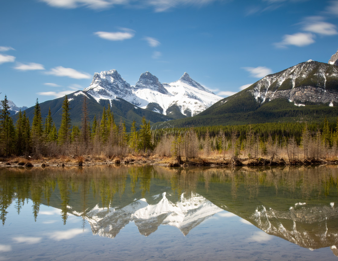 "Three Sisters, Canmore" stock image