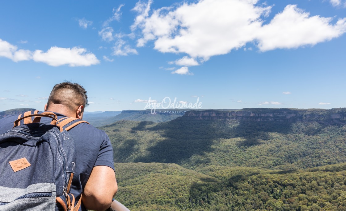 "Don't Look Down!" stock image