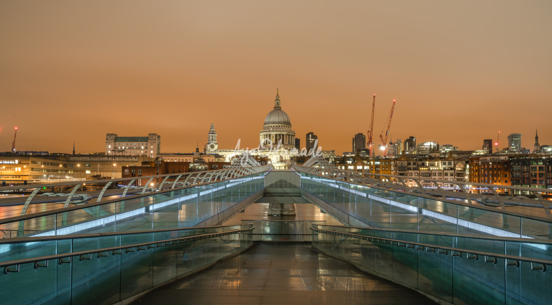 "St Paul's view from the end of a Bridge" stock image