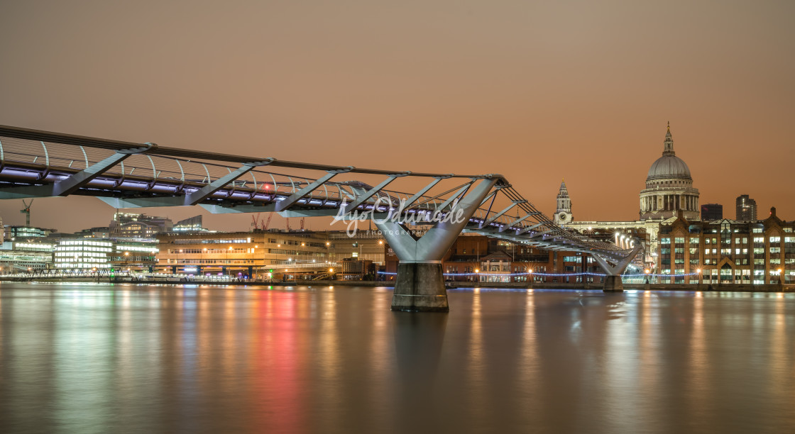 "St Paul's with an Orange lit Sky" stock image