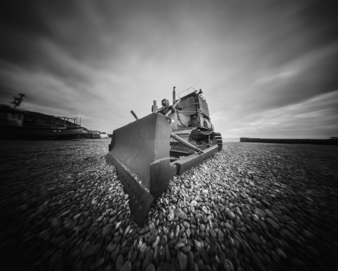 "Beach digger - Pinhole photo" stock image