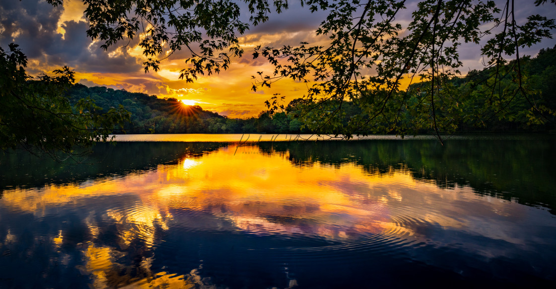 "Lake Sunset" stock image